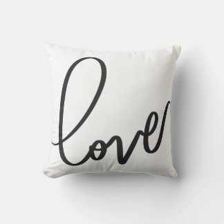 Handwritten Calligraphy Script love  Throw Pillow