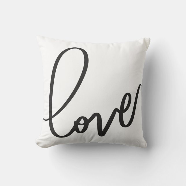 Handwritten Calligraphy Script love  Throw Pillow (Front)