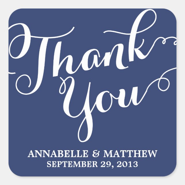 Handwritten Calligraphy Wedding Favor Label (Front)