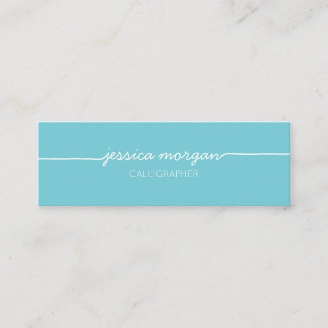 Handwritten Calligraphy White Script Business Card (Front)