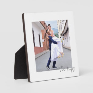 Handwritten Caption For Keeps Wedding Couple Plaque