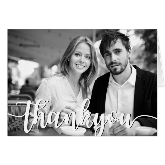 Handwritten Chic Wedding Thank You Cards (Front Horizontal)