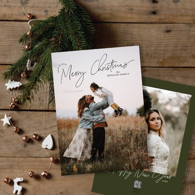 Handwritten Christmas Greeting Photo Card (Creator Uploaded)