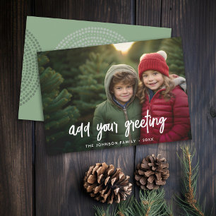Handwritten Christmas Greeting Photo Holiday Card
