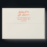 Handwritten Colorful Fun Retro Whimsical Wedding  Envelope<br><div class="desc">A retro modern hand written bright colorful handwritten wedding envelope. Which features bold  bride and groom's handwritten names in orange color. And  personalized return address .  On simple creamy vintage color background. Which suits the whole whimsical wedding suite.</div>