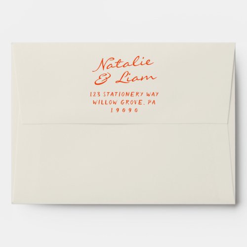 Handwritten Colorful Fun Retro Whimsical Wedding  Envelope