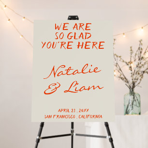 Handwritten Colorful Retro Bold Wedding Welcome Foam Board