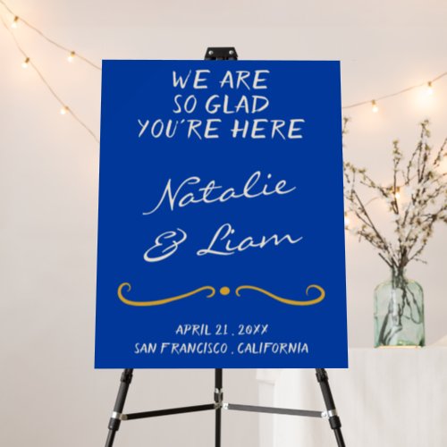 Handwritten Colorful Retro Italian Wedding Welcome Foam Board