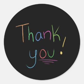 Handwritten Colorful Thank You Sticker