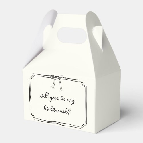 Handwritten Coquette Bow Bridesmaid Proposal Gift Favor Boxes