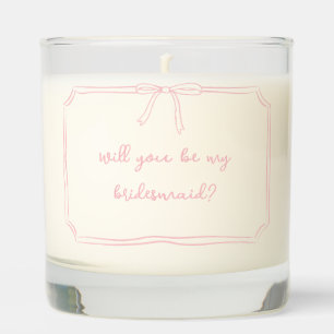 Handwritten Coquette Bow Chic Bridesmaid Proposal Scented Candle