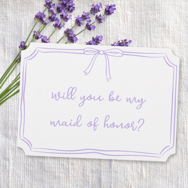 Handwritten Coquette Bow Maid of Honor Proposal Invitation (Creator Uploaded)