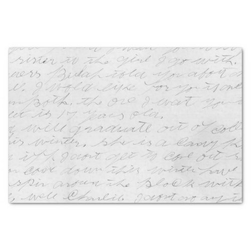 Handwritten Cursive Letter Tissue Paper