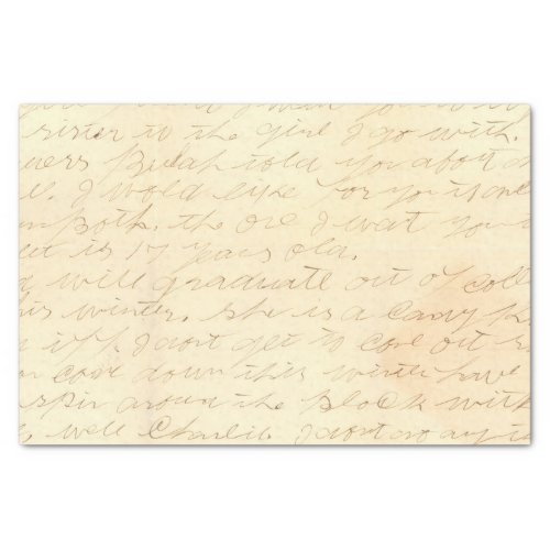 Handwritten Cursive Letter Tissue Paper