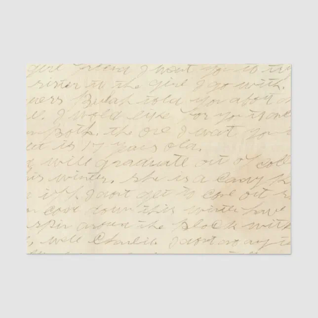 Handwritten Cursive Letter Tissue Paper | Zazzle