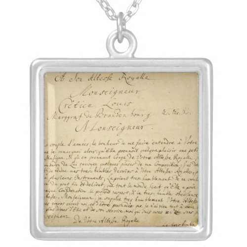 Handwritten dedication  Brandenburger Concertos Silver Plated Necklace