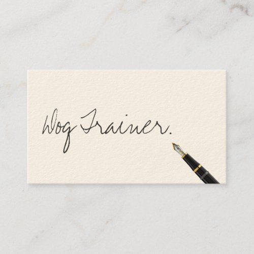 Handwritten Dog Training Business Card