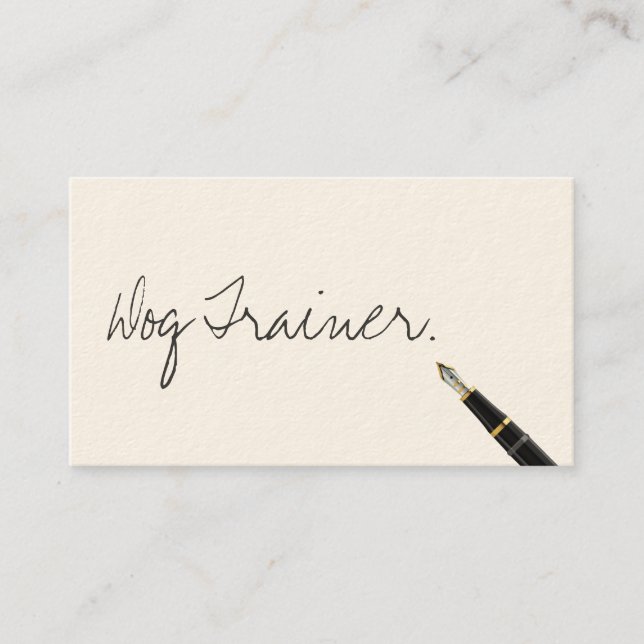 Handwritten Dog Training Business Card (Front)