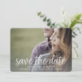 Handwritten | Double-Sided Photo Save the Date (Standing Front)