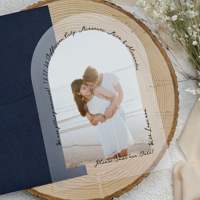 Handwritten Elegant Modern Arch Save the Date (Creator Uploaded)