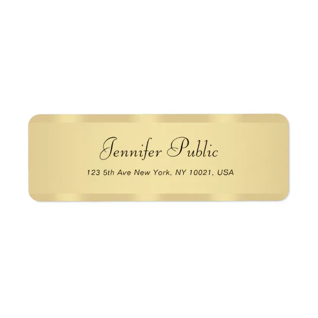 Handwritten Elegant Modern Faux Gold Hand Script Label | Zazzle