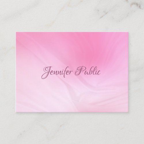 Handwritten Elegant Pink Template Professional Business Card