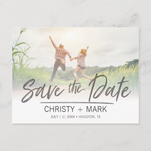 Handwritten Faded Image  Save the Date Postcard