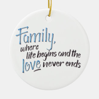 Handwritten Family Quote Ceramic Ornament