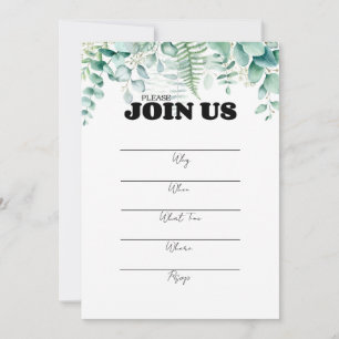 Handwritten Fill In Multi Purpose Black Typography Invitation