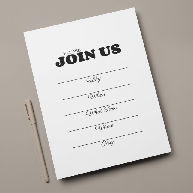 Handwritten Fill In Multi Purpose Black Typography Invitation (Creator Uploaded)