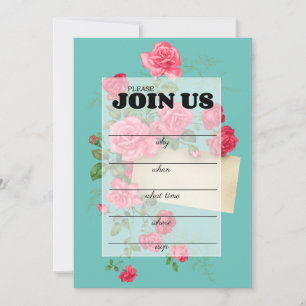 Handwritten Fill In Multi Purpose Invitation Card