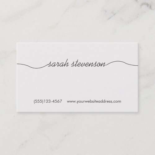 Handwritten Font Faux Wood Backside Business Card
