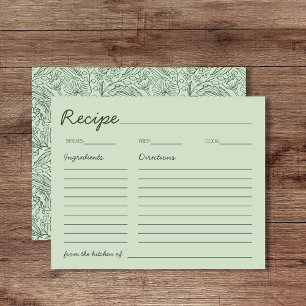 Handwritten Font Green Floral Recipe For The Bride