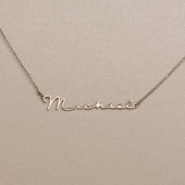 Handwritten Font Sterling Silver Name Necklace (Front)