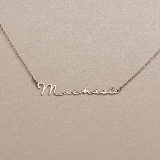 Handwritten Font Sterling Silver Name Necklace (Front)