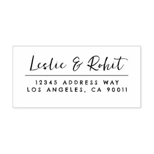 Handwritten Fun Couple's Name and Address Wedding Self-inking Stamp