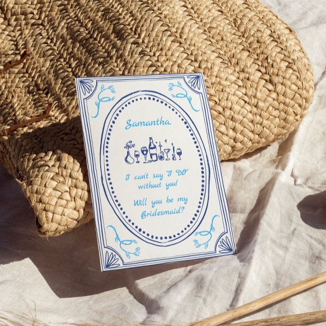 Handwritten Funky Whimsical Bridesmaid Proposal Invitation (Creator Uploaded)