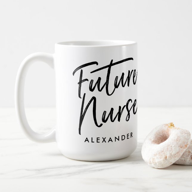 Handwritten Future Nurse (Your Name) Coffee Mug (With Donut)