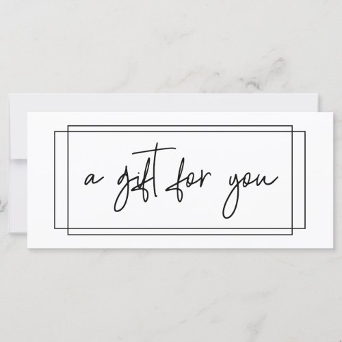 Handwritten Gift Certificate Boxes Modern Script