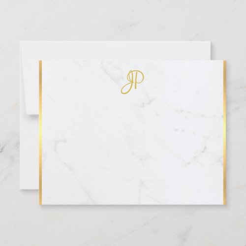 Handwritten Gold Monogram Marble Trendy Template