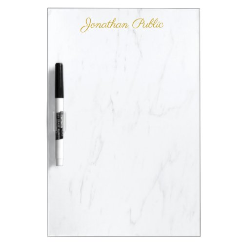 Handwritten Gold Name Elegant Marble Template Dry Erase Board