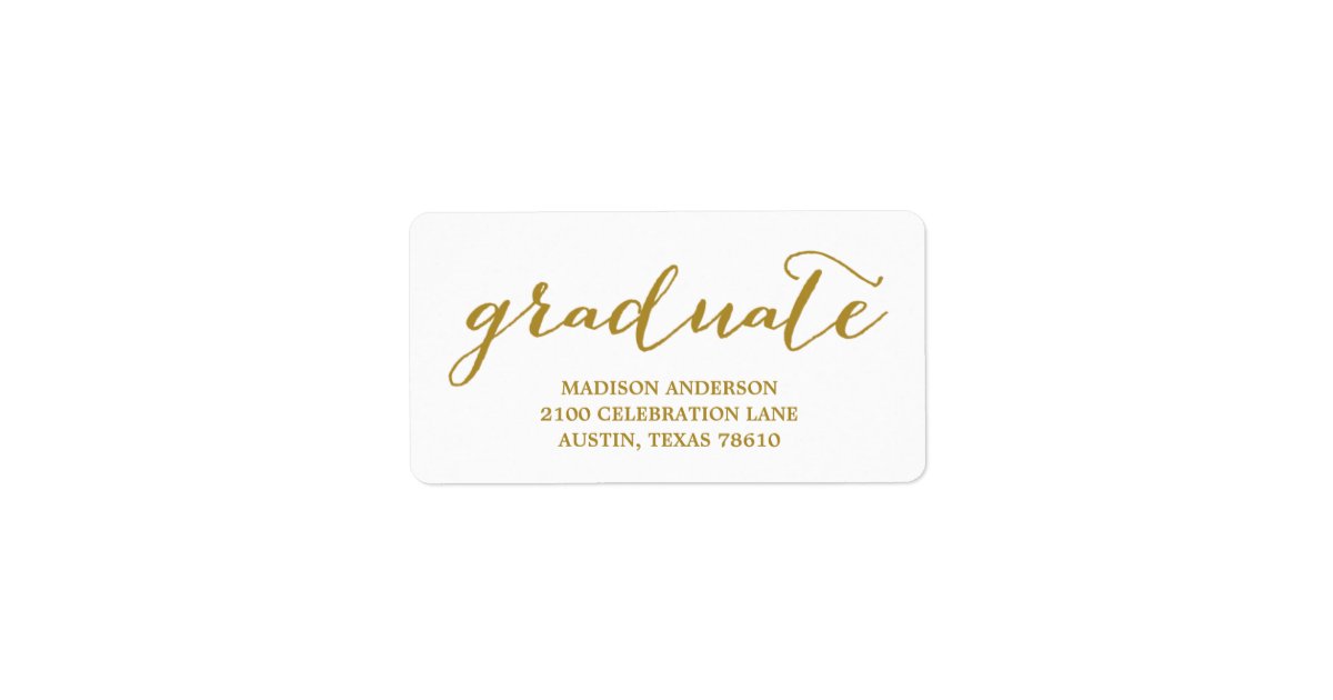 Handwritten | Graduation Address Label | Zazzle
