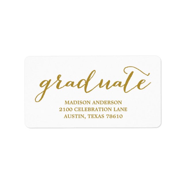 Handwritten | Graduation Address Label (Front)