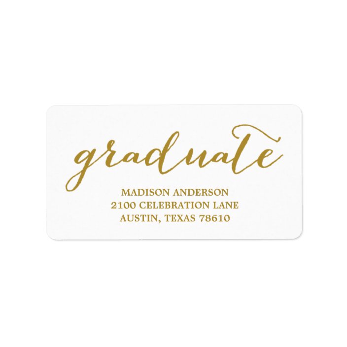 Handwritten Graduation Address Label