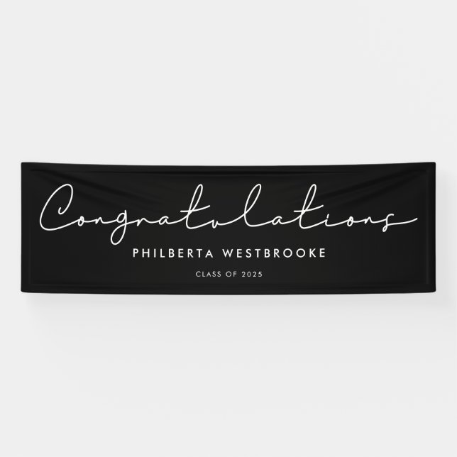 Handwritten Graduation party Congratulations Banner (Horizontal)