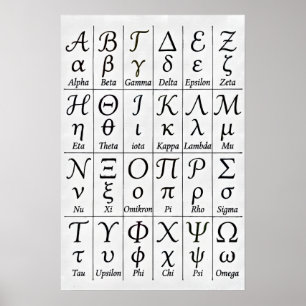 Handwritten Greek Letters   Greek Alphabet Cursive Poster
