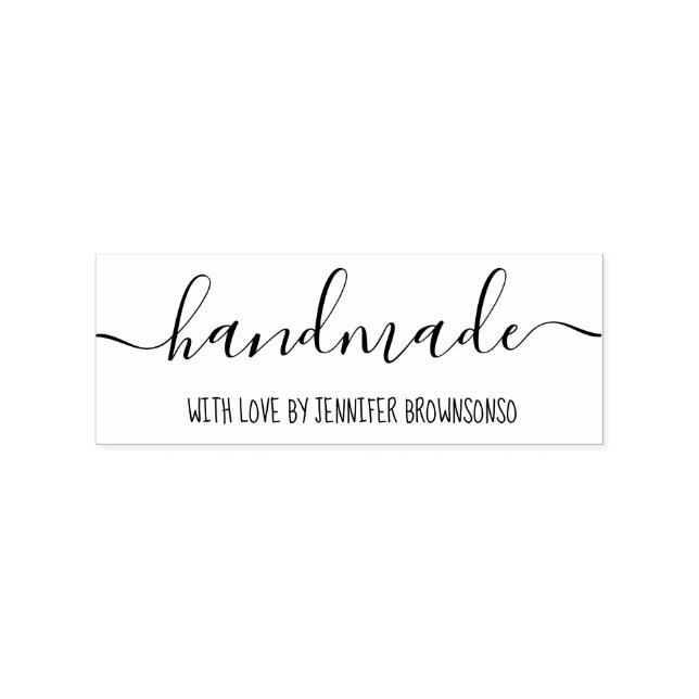 Handwritten Handmade with love business Rubber Stamp (Imprint)