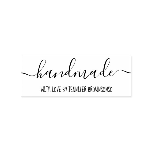 Handwritten Handmade with love business Rubber Stamp
