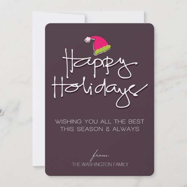 handwritten happy holidays holiday card (Front)