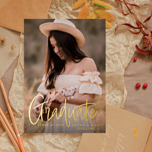 Handwritten Headline Graduation Invitation Foil Invitation